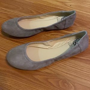 Vince Camuto VV-Ellen Stone Taupe Lux Kid Suede Flat